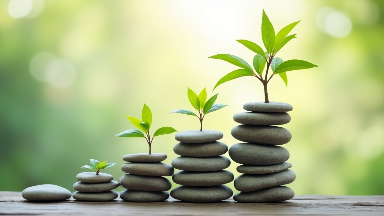 Mindful investment growth concept
